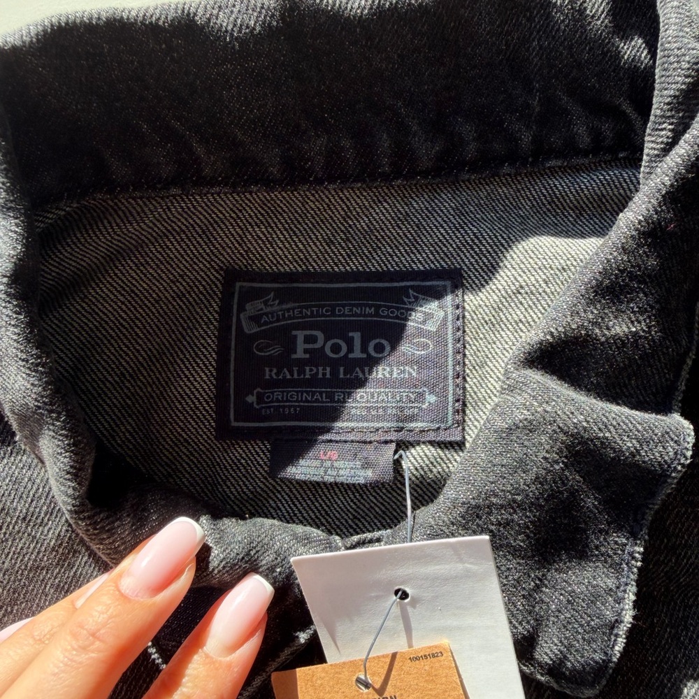 NWT Limited POLO RALPH LAUREN Women's Polo Bear Black Denim Jean Jacket - Picture 3 of 3